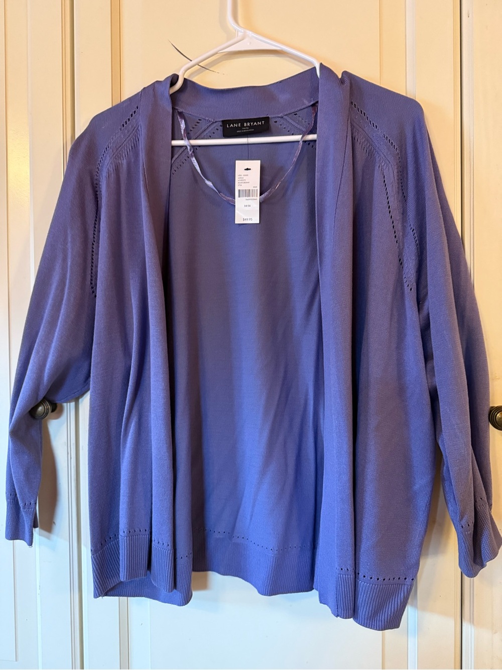 Lane Bryant Lavender Open-Front Cardigan Sweater